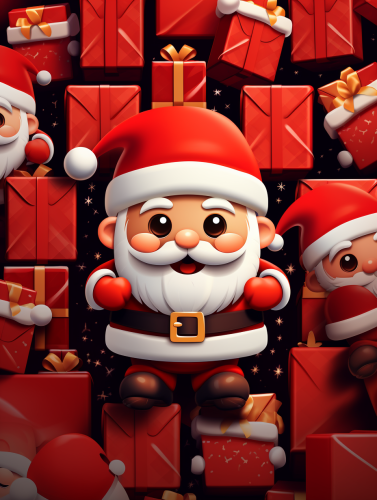 Cute Santa in Repeated Box