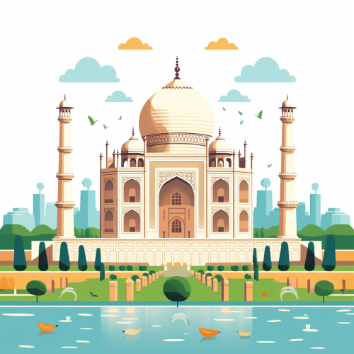 Cartoon doodle of the Taj Mahal