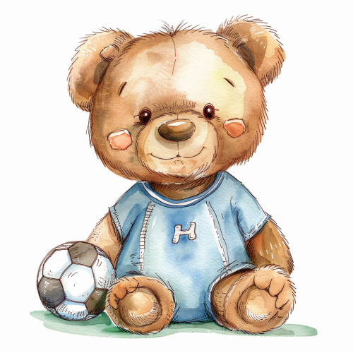 Smiling Teddy Bear Soccer Player