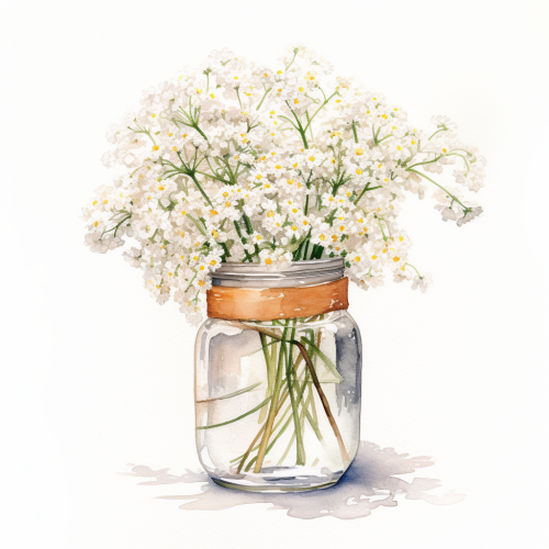 Beautiful baby's breath in a cute vase  ?