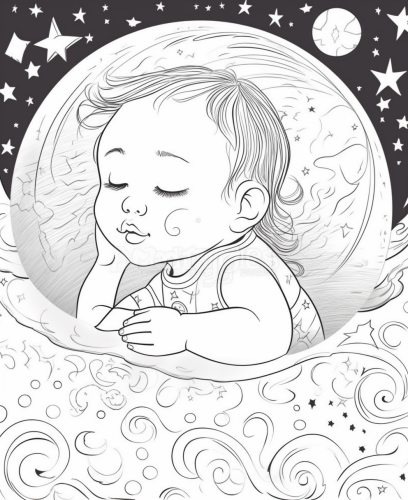 Cute baby girl dreaming about future