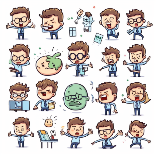 Cute Cartoon Office Worker Emoji