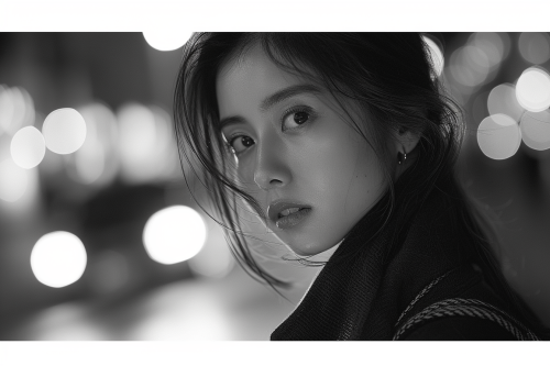 Cute girl with upturned nose and large eyes