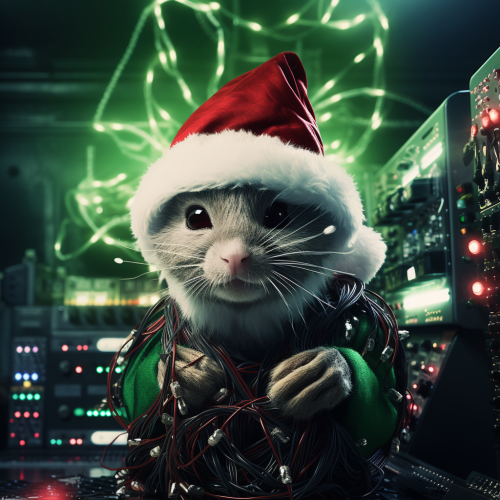 Menacing Cyber Mouse Christmas Grinch Illustration