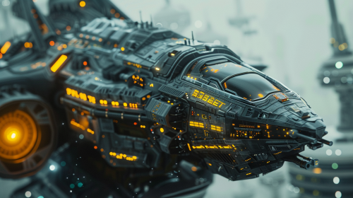 Cyber Punk Alien Spaceship Detail