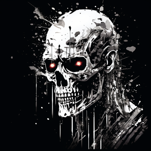 Cybernetic Frankenstein Skull Shirt Design