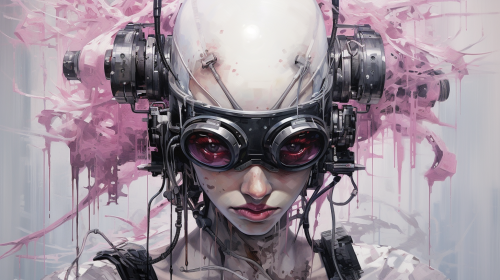 Industrial Cyberpunk Character with No Eyes