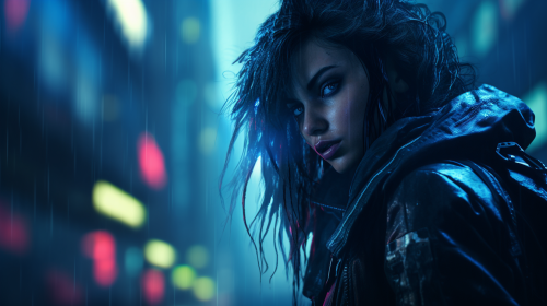 Cyberpunk soldier on the streets