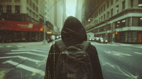 Vintage Daily Commute City Polaroid Photo