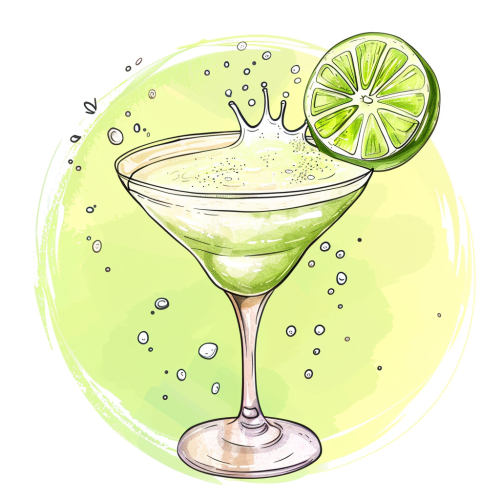 Daiquiri cocktail with lime slice