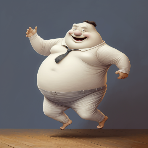 Cartoon character dancing happily