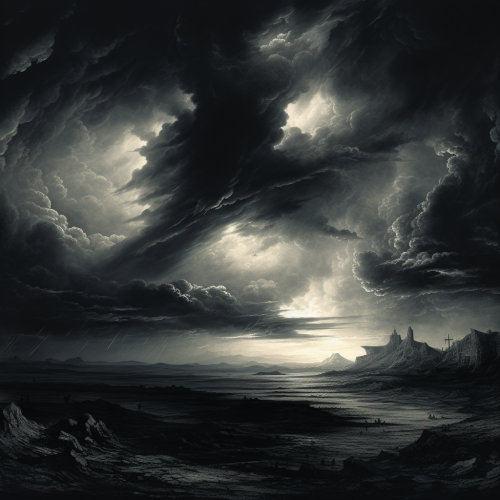Dark clouds in Gustave Doré style