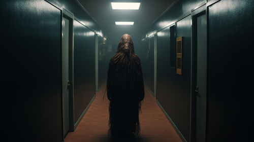 Mysterious dark entity in base corridor Mysterious dark entity in base corridor