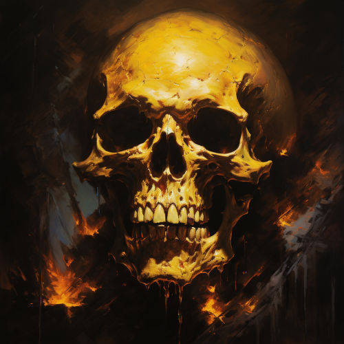 Eerie dark fantasy skull art