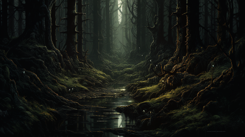 Dark Forest Scene