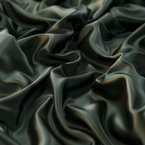 Smooth dark green silky fabric
