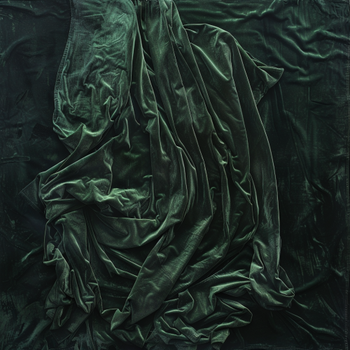 Dark green velvet texture close-up shot