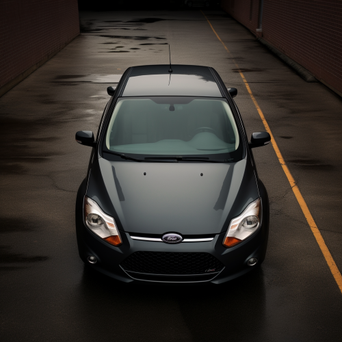 2009 Dark Grey Ford Focus in Empty Parking Lot