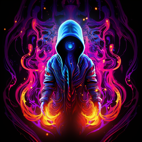 Vibrant neon illustrations of dark music fibonacci hacker Vibrant neon illustrations of dark music fibonacci hacker