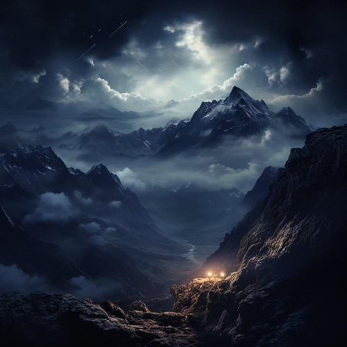 Dark night on mountain top