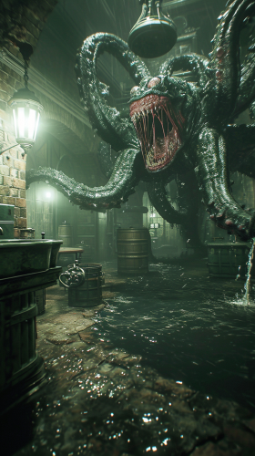 Street faucet with black eel