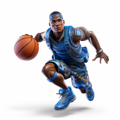 Dark-skinned Army Soldier Shooting Basketball in Top War Game