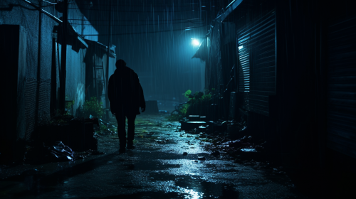 Mysterious figure lurking in the shadows