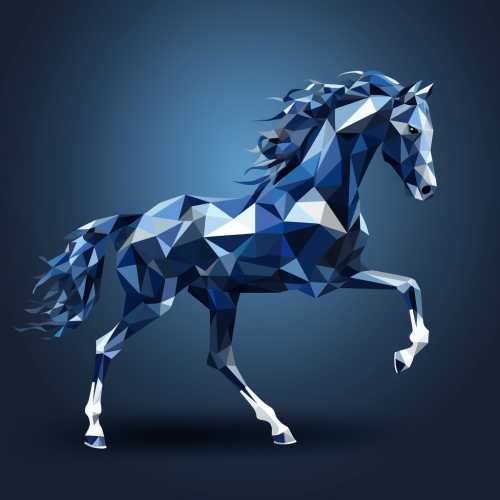 Dark blue sleek horse vector design