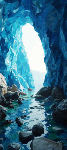 Minimal dark GIS vector with low poly style