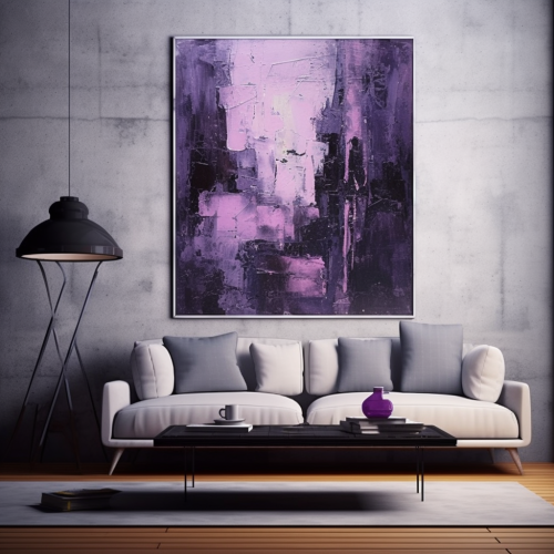 Dark Purple Abstract Art with Textures