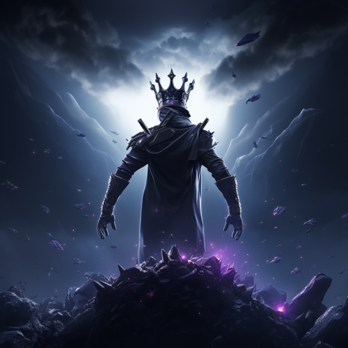 Character reaching for lost crown in the dark