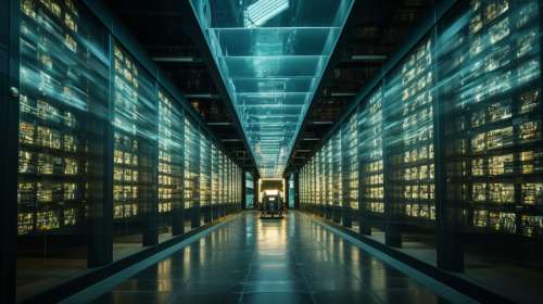 Image of data storage facility conveyor belt