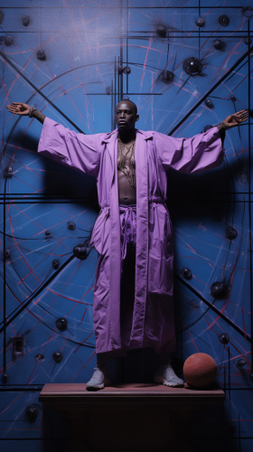 Realistic Vitruvian Man Painting