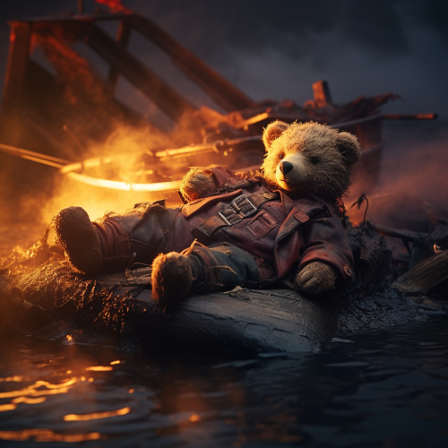 Burning Viking Funeral for Teddy Bear
