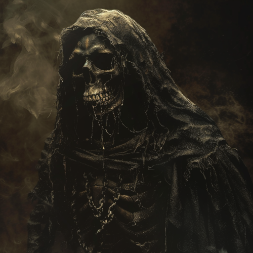 Dark silhouette of death in fear