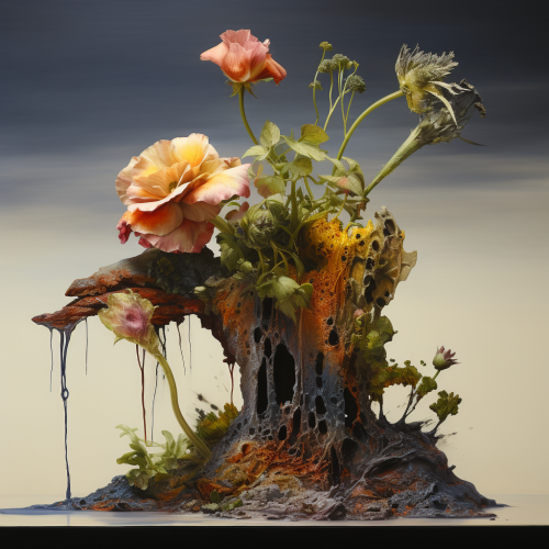 Decomposing plant matter illustration