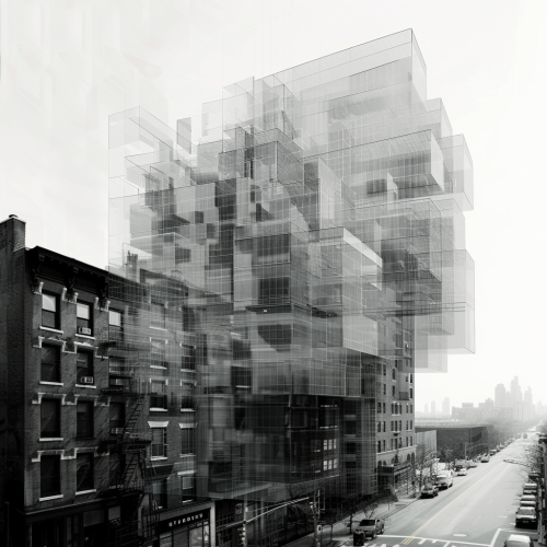 Translucent blocks modern building photo