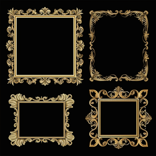 Vintage photo frame with floral corner design