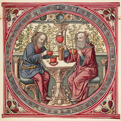 Two men deep in conversation Two men deep in conversation