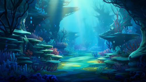 Deep Sea Disney Style 3D Background