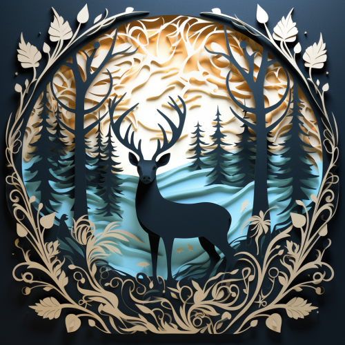 Beautiful deer paper cut art