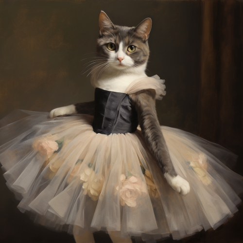 Degas Painting of Tabby Cat