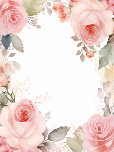 Wedding invitation with delicate roses