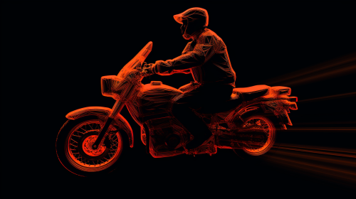 Delivery Boy on Bike with Thermal Camera