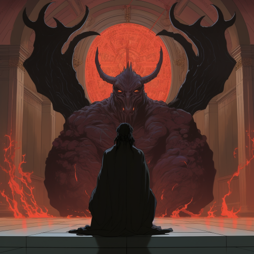 Demon in black tunic in Chambers