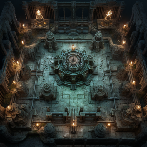 Demonic altars in an aerial view