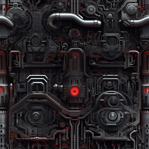 Detailed robot circuitry with silver accents