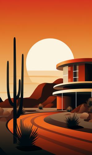 Thick line art desert modernism energy symbol Thick line art desert modernism energy symbol