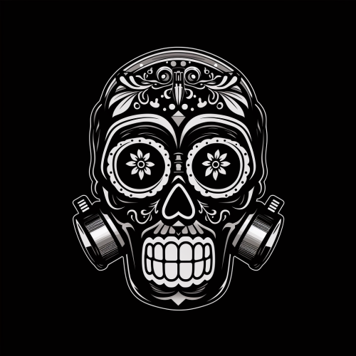 Dia de los Muertos skull scuba mask