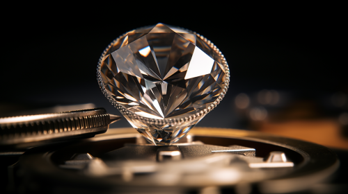 Close-up of Diamond Between Gemologist's Fingers